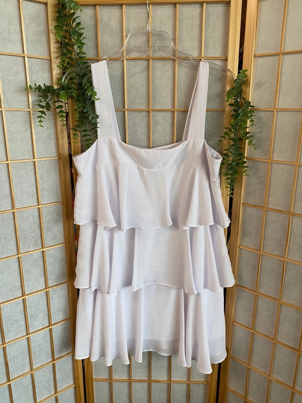 Adrienne Light Lavender Tiered Ruffle Mini Dress